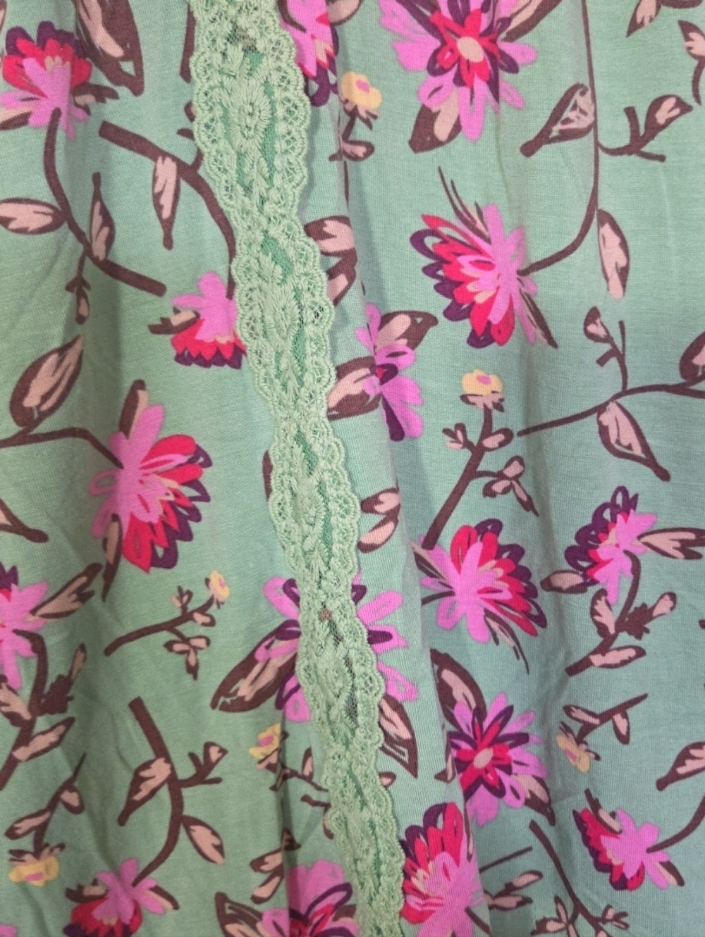 Matilda Jane Weekend Away Green Floral V-Neck Tank Size 2XL Buttery Soft - Picture 3 of 10